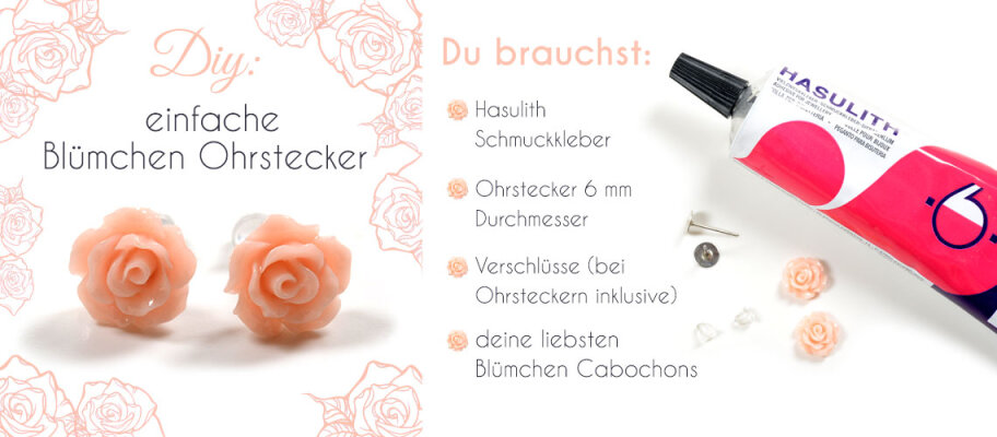 DIY: Ohrstecker mit Blümchen - Ohrstecker mit Blümchen selber machen | Vintageparts.eu Blog