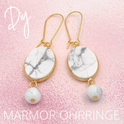 DIY: Ohrringe im Marmor Look - Marmor Ohrringe selber machen | Vintageparts.eu Blog