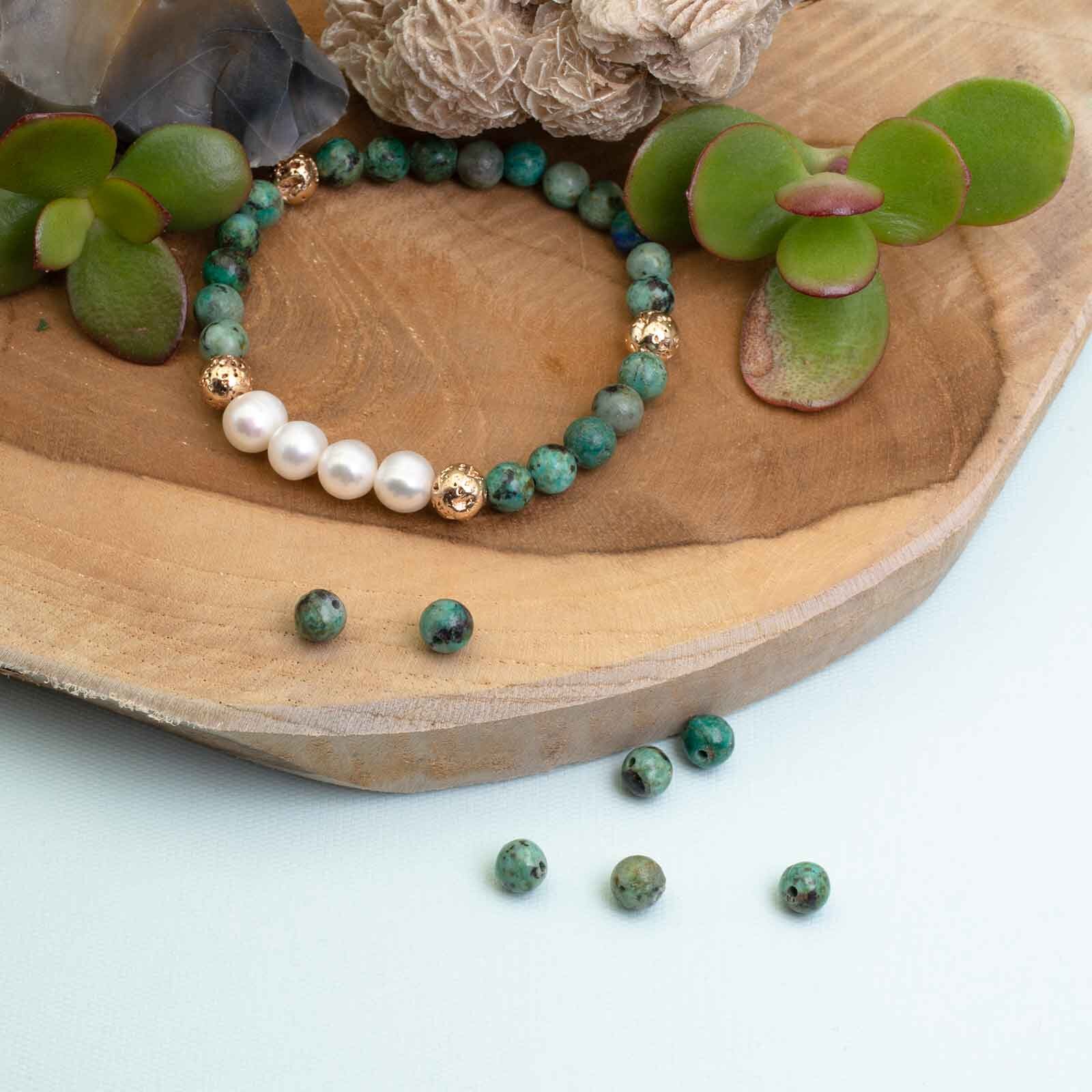 Armband mit Zuchtperlen und Türkis