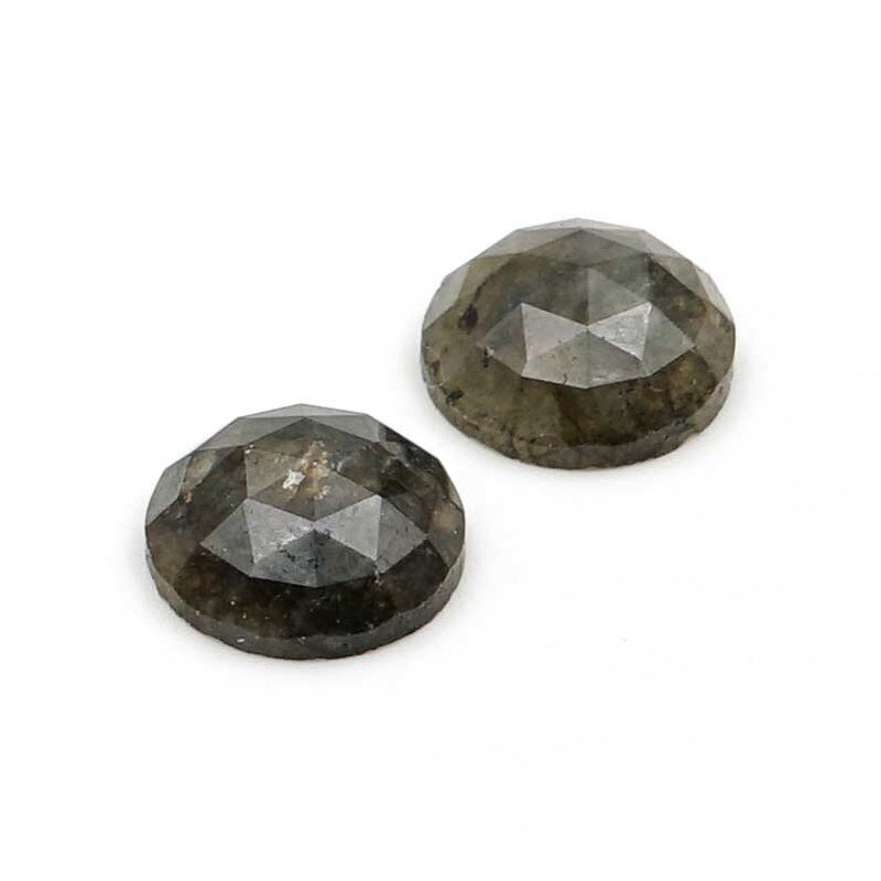 Facettierte Cabochons aus Labradorit mit flacher Rückseite