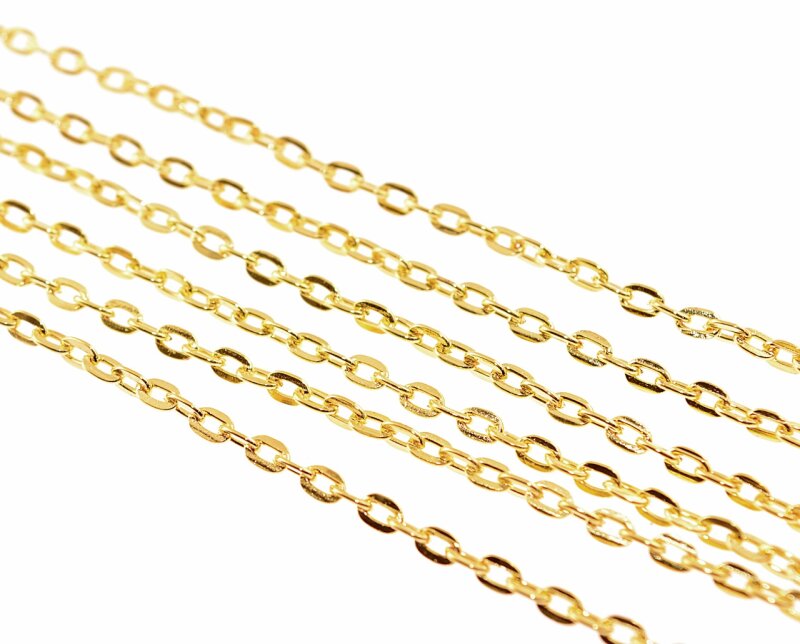 2 m glänzende Gliederkette in goldfarben