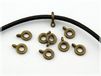 10 Collierschlaufen für Bänder in antik Bronze
