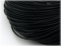 2 m echtes Lederband schwarz 2 mm