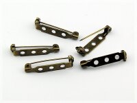 10 Broschennadeln in antik Bronze 28 mm