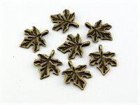 6 Ahornblätter in antik Bronze