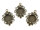 verzierte Fassungen in antik bronzefarben für 12 mm Cabochons 4 Stück