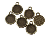 Fassungen für 10 mm Cabochons in antik bronzefarben...