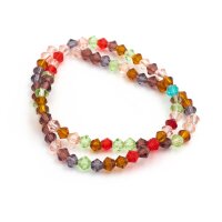 rhombenförmige Glasschliffperlen im Farbmix 4x4 mm...