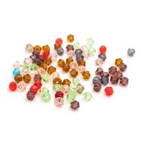 rhombenförmige Glasschliffperlen im Farbmix 4x4 mm...