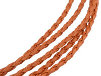 Kunstlederband geflochten in dunklem orange 3mm 2m