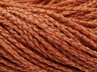 Kunstlederband geflochten in dunklem orange 3mm 2m