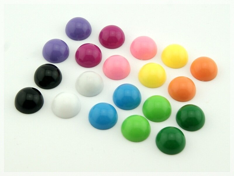 20 Cabochons als bunte Mischung, 11,5 mm