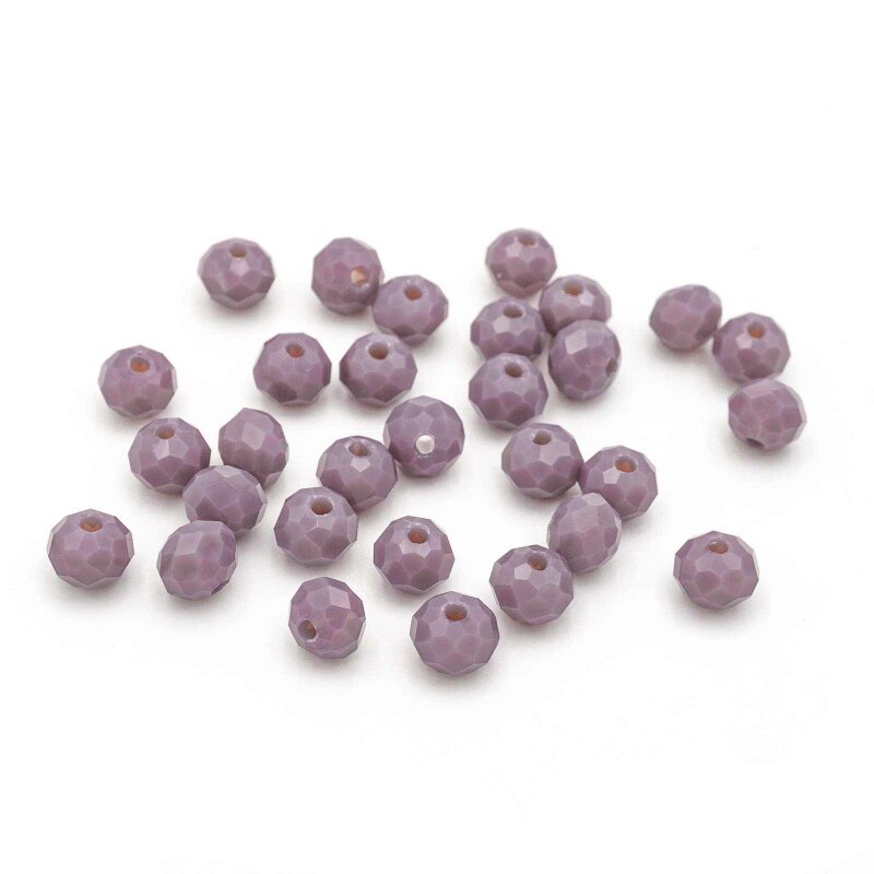 Glasschliffperlen Rondelle Lavendel Opak 6x5 mm - 30 Stück
