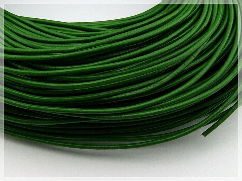 2 m echtes Lederband grün 2 mm