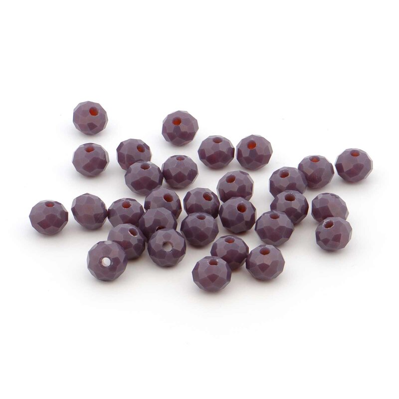 Glasschliffperlen Violett Rondelle 6x4mm 1 Strang