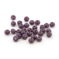 Glasschliffperlen Violett Rondelle 6x4mm 1 Strang