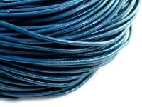 2 m echtes Lederband blau 2 mm