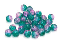 Crackleglasperlen in petrol & flieder 10 mm 30...
