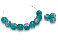 Crackleglasperlen in petrol & flieder 10 mm 30...