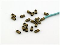 30 Endkappen in antik Bronzefarben 1,8mm Innendurchmesser