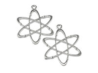 Anhänger als Atom in silberfarben platiniert 4...