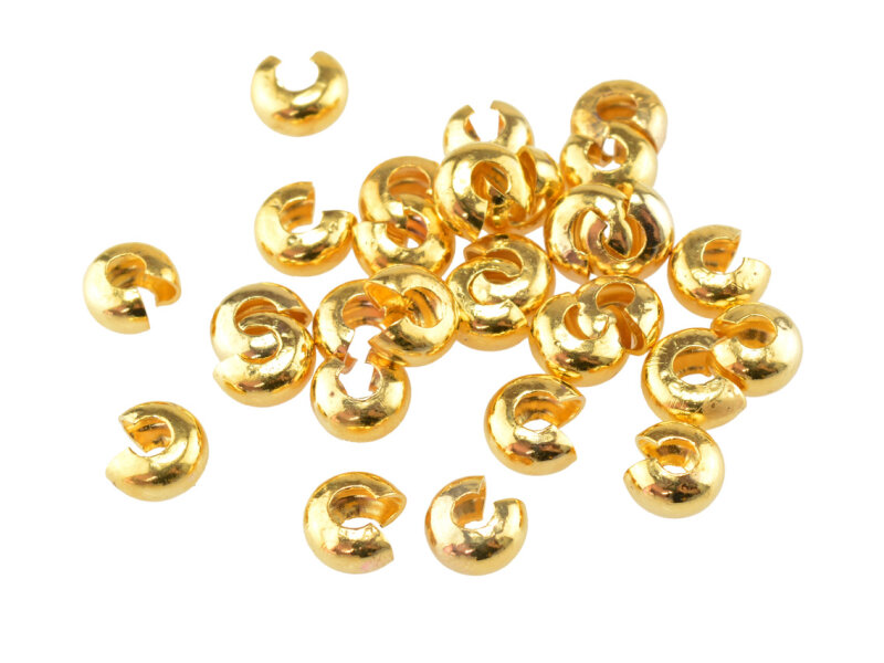 Coverperlen in goldfarben, geschlossen 5mm 10 Stück