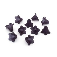 gefrostete Blütenperlen anthrazit 18 mm 10 Stück