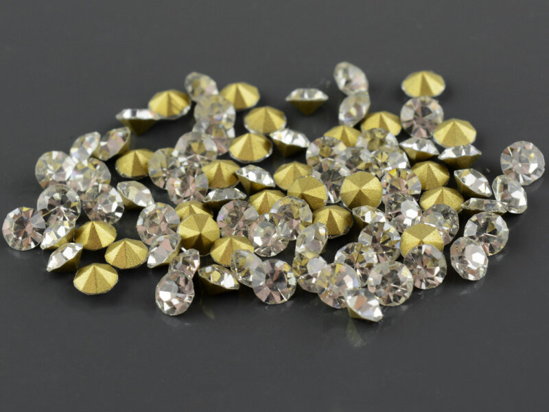 Strasssteine in silber 3,8 mm 50 Stück