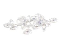 klare Glasschliffperlen als Tropfen mit Holo Effekt 13 mm...