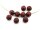 16 Acrylperlen in rot schwarz, 12 mm