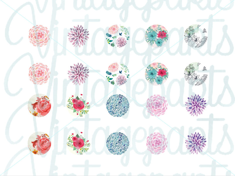 Motivbogen "Blumenmeer" für 14 mm Cabochons