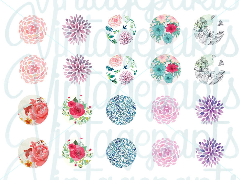 Motivbogen "Blumenmeer" für 18 mm Cabochons