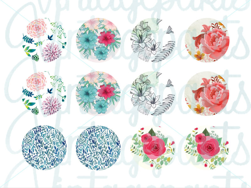 Motivbogen "Blumenmeer" für 25 mm Cabochons