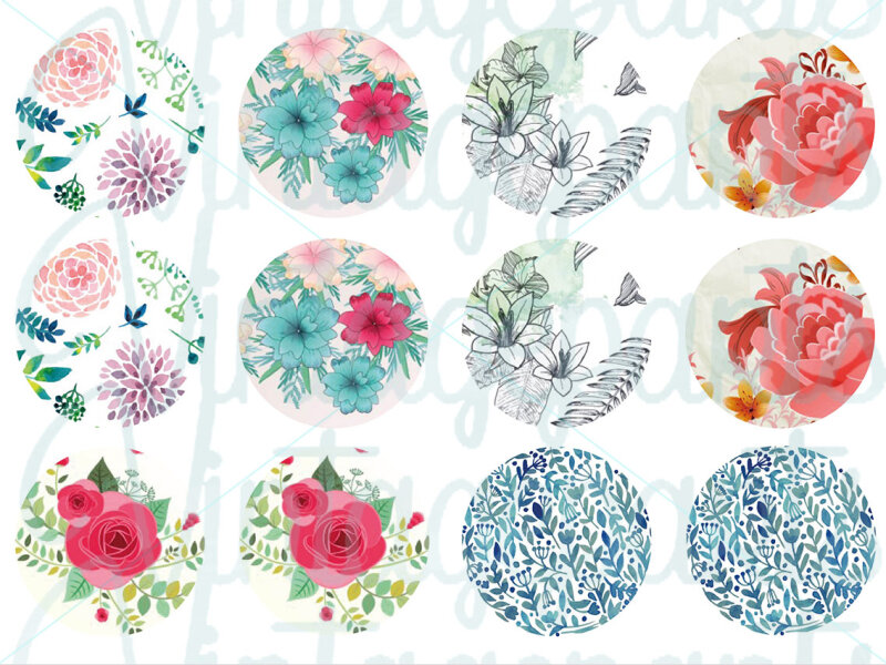 Motivbogen "Blumenmeer" für 30 mm Cabochons