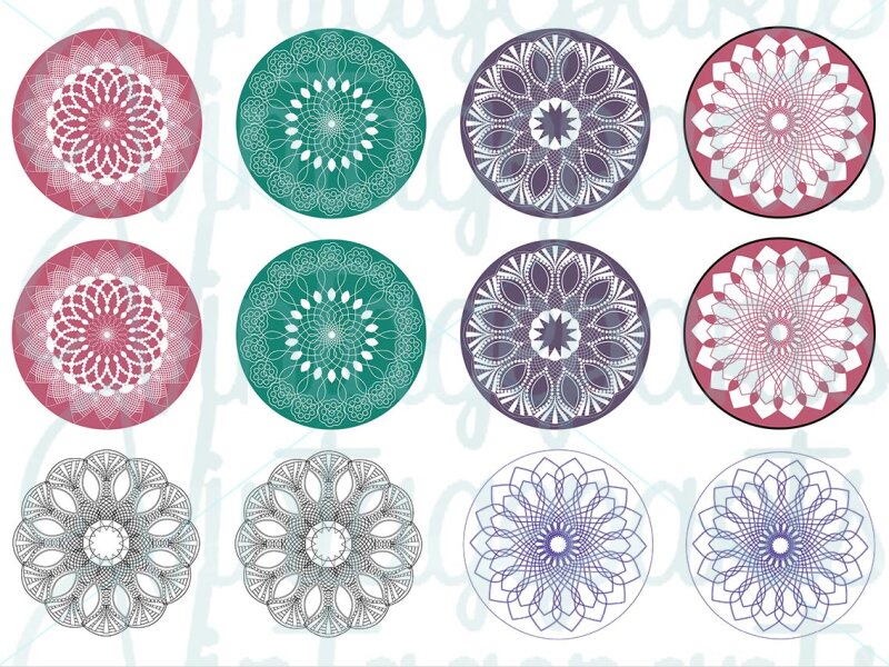 Motivbogen "Mandala" für 30mm Cabochons