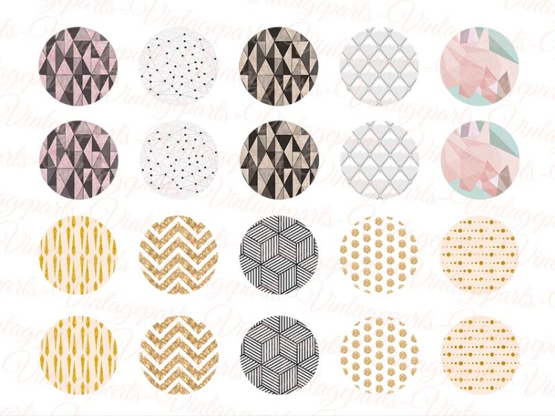 Motivbogen "Geometric" für 20mm Cabochons