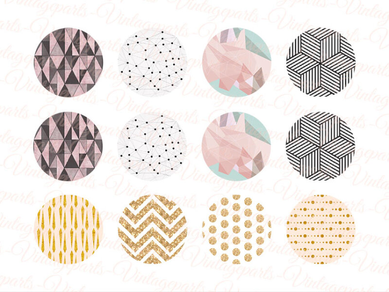 Motivbogen "Geometric" für 25mm Cabochons