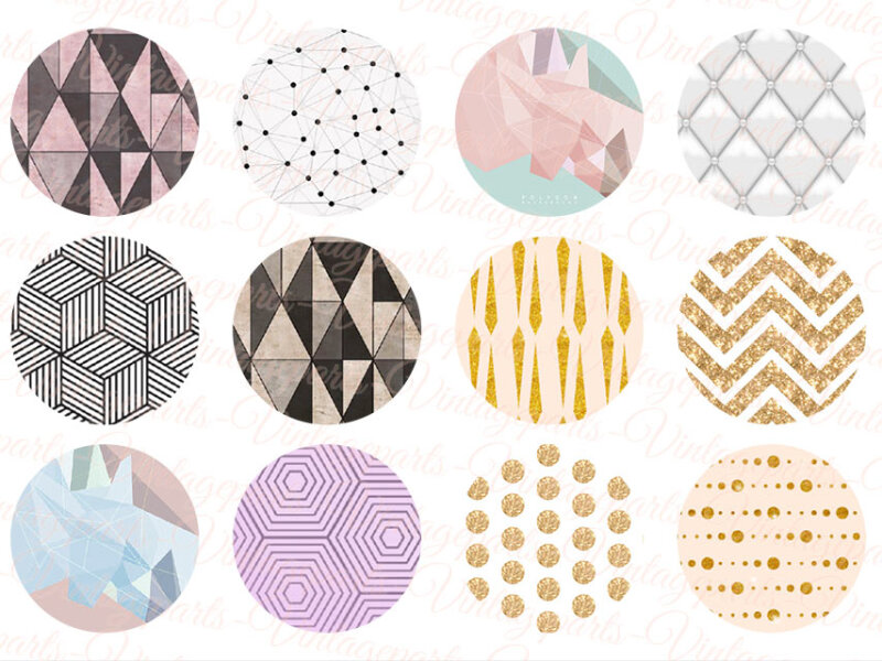 Motivbogen "Geometric" für 30mm Cabochons