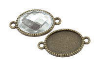 Fassungen als Verbinder für 13 x 18 mm Cabochons in...