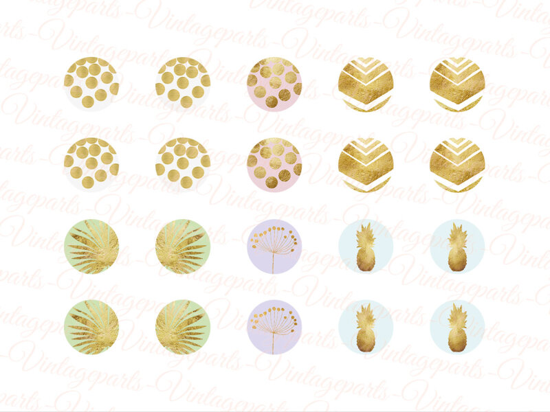 Motivbogen "Goldregen" für 14mm Cabochons