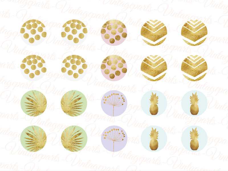 Motivbogen "Goldregen" für 16mm Cabochons