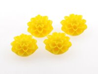 4 Cabochons gelb 15 mm Blume
