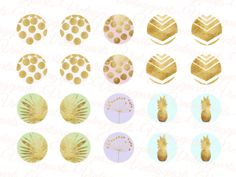 Motivbogen "Goldregen" für 18mm Cabochons