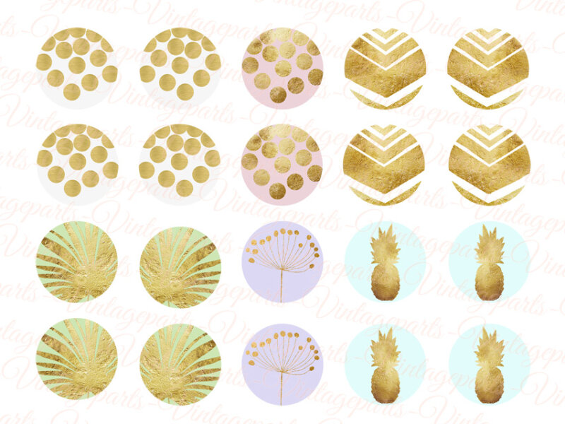 Motivbogen "Goldregen" für 20mm Cabochons