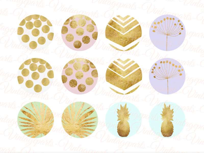 Motivbogen "Goldregen" für 25mm Cabochons