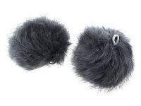 Anhänger als Bommel aus Fell in grau 1 Stück