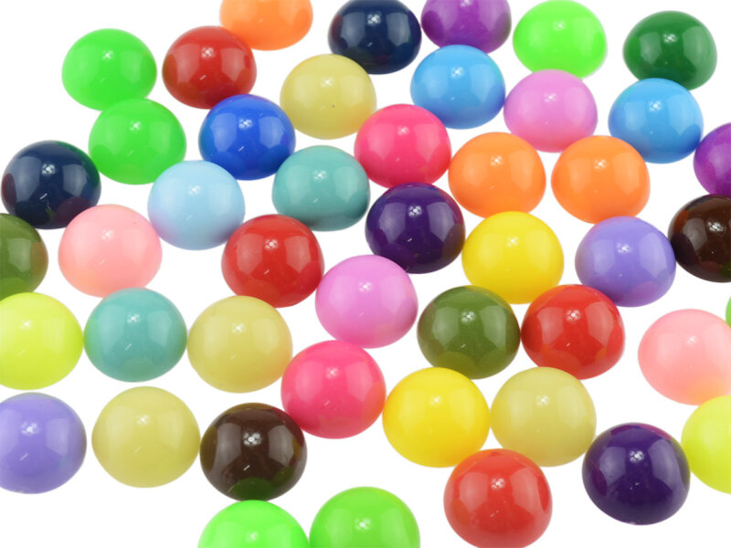 Cabochons aus Acryl im Farbmix 12 mm 50 Stück