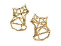 Anhänger als Fuchs im Origami Stil in goldfarben 2...
