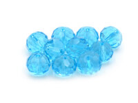 10 Glasschliffperlen in hellblau, 10 mm