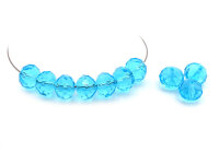 10 Glasschliffperlen in hellblau, 10 mm